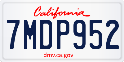 CA license plate 7MDP952