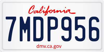 CA license plate 7MDP956