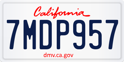 CA license plate 7MDP957