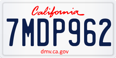 CA license plate 7MDP962