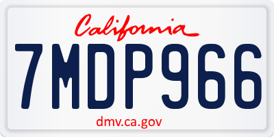 CA license plate 7MDP966
