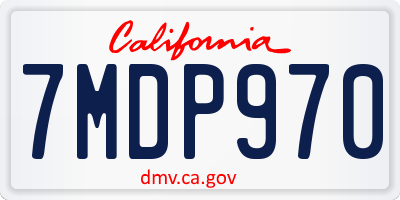 CA license plate 7MDP970