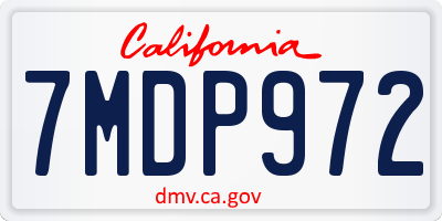 CA license plate 7MDP972