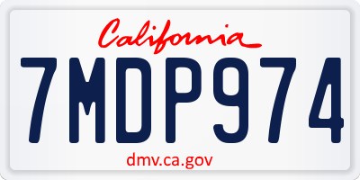 CA license plate 7MDP974
