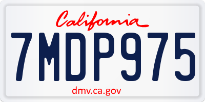 CA license plate 7MDP975