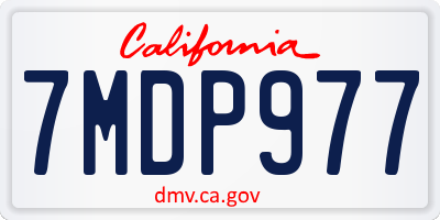 CA license plate 7MDP977