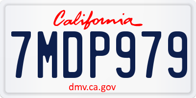 CA license plate 7MDP979
