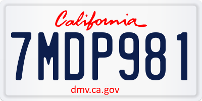 CA license plate 7MDP981