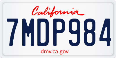 CA license plate 7MDP984