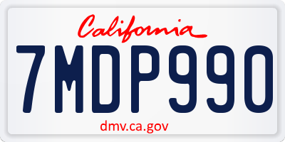 CA license plate 7MDP990