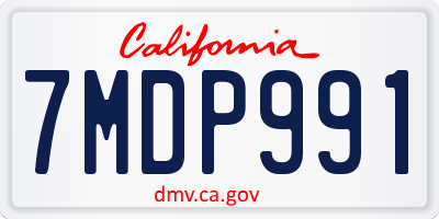 CA license plate 7MDP991