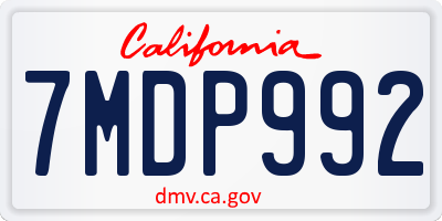CA license plate 7MDP992