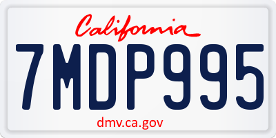 CA license plate 7MDP995