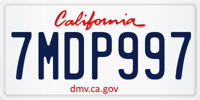 CA license plate 7MDP997