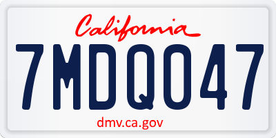 CA license plate 7MDQ047