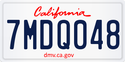 CA license plate 7MDQ048