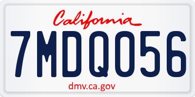 CA license plate 7MDQ056