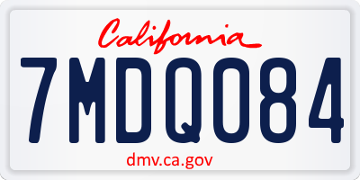 CA license plate 7MDQ084