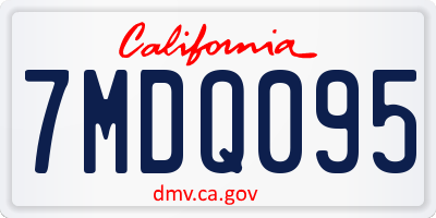 CA license plate 7MDQ095