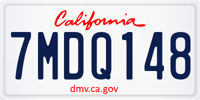CA license plate 7MDQ148