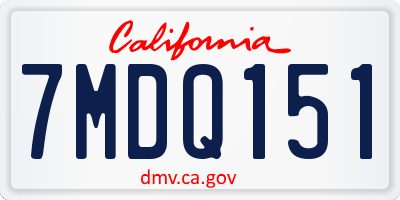 CA license plate 7MDQ151