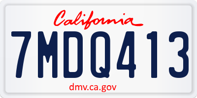 CA license plate 7MDQ413