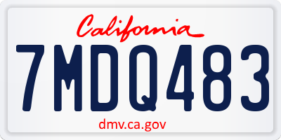 CA license plate 7MDQ483
