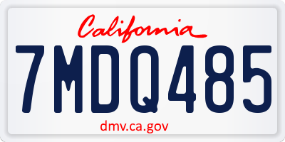 CA license plate 7MDQ485