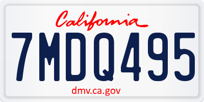 CA license plate 7MDQ495