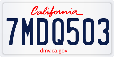 CA license plate 7MDQ503