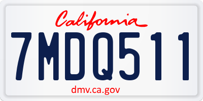 CA license plate 7MDQ511