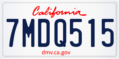 CA license plate 7MDQ515