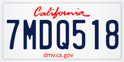 CA license plate 7MDQ518