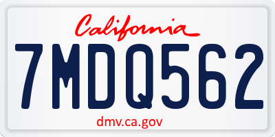 CA license plate 7MDQ562