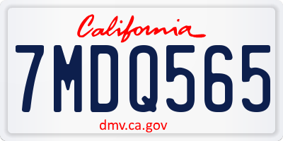 CA license plate 7MDQ565