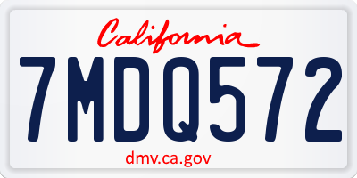 CA license plate 7MDQ572