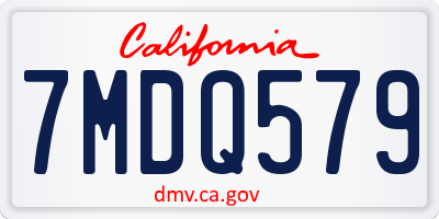 CA license plate 7MDQ579