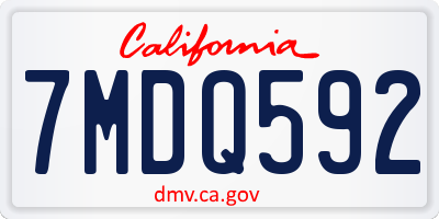 CA license plate 7MDQ592