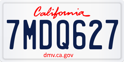CA license plate 7MDQ627