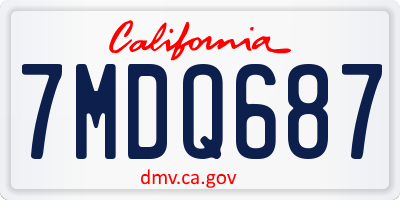 CA license plate 7MDQ687