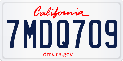CA license plate 7MDQ709