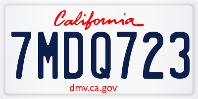 CA license plate 7MDQ723