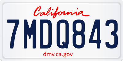 CA license plate 7MDQ843