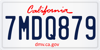 CA license plate 7MDQ879
