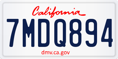 CA license plate 7MDQ894