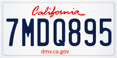 CA license plate 7MDQ895