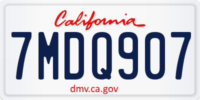 CA license plate 7MDQ907