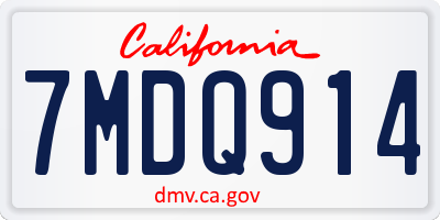 CA license plate 7MDQ914