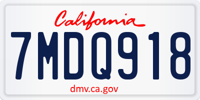 CA license plate 7MDQ918