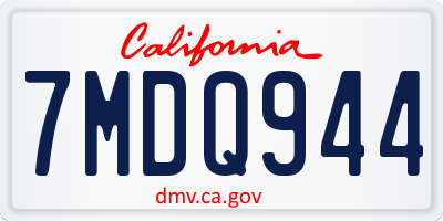 CA license plate 7MDQ944
